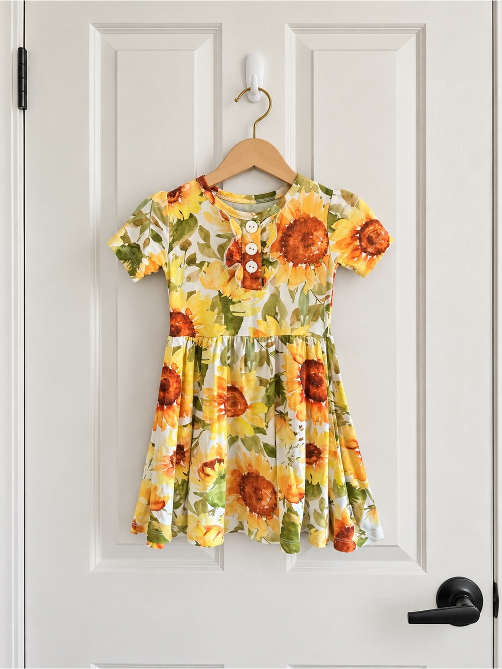 Gigi and Max 2/3T Bamboo Sunflower Floral Twirl Dress